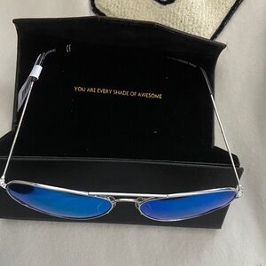 Sleek Silver and Blue Sunglasses